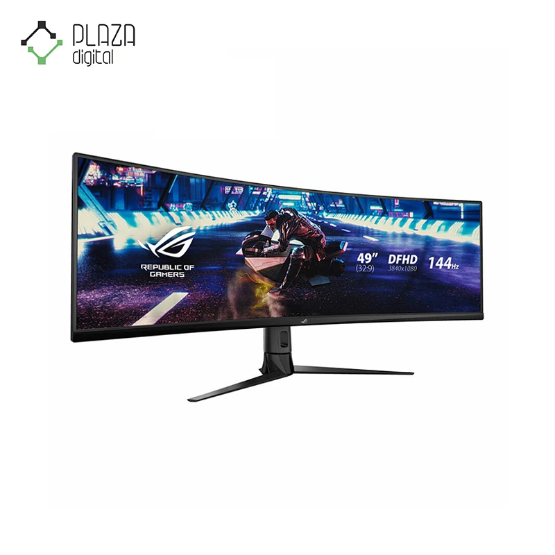 نمای راست مانیتور خمیده xg49vg ایسوس rog strix ا 49 اینچی