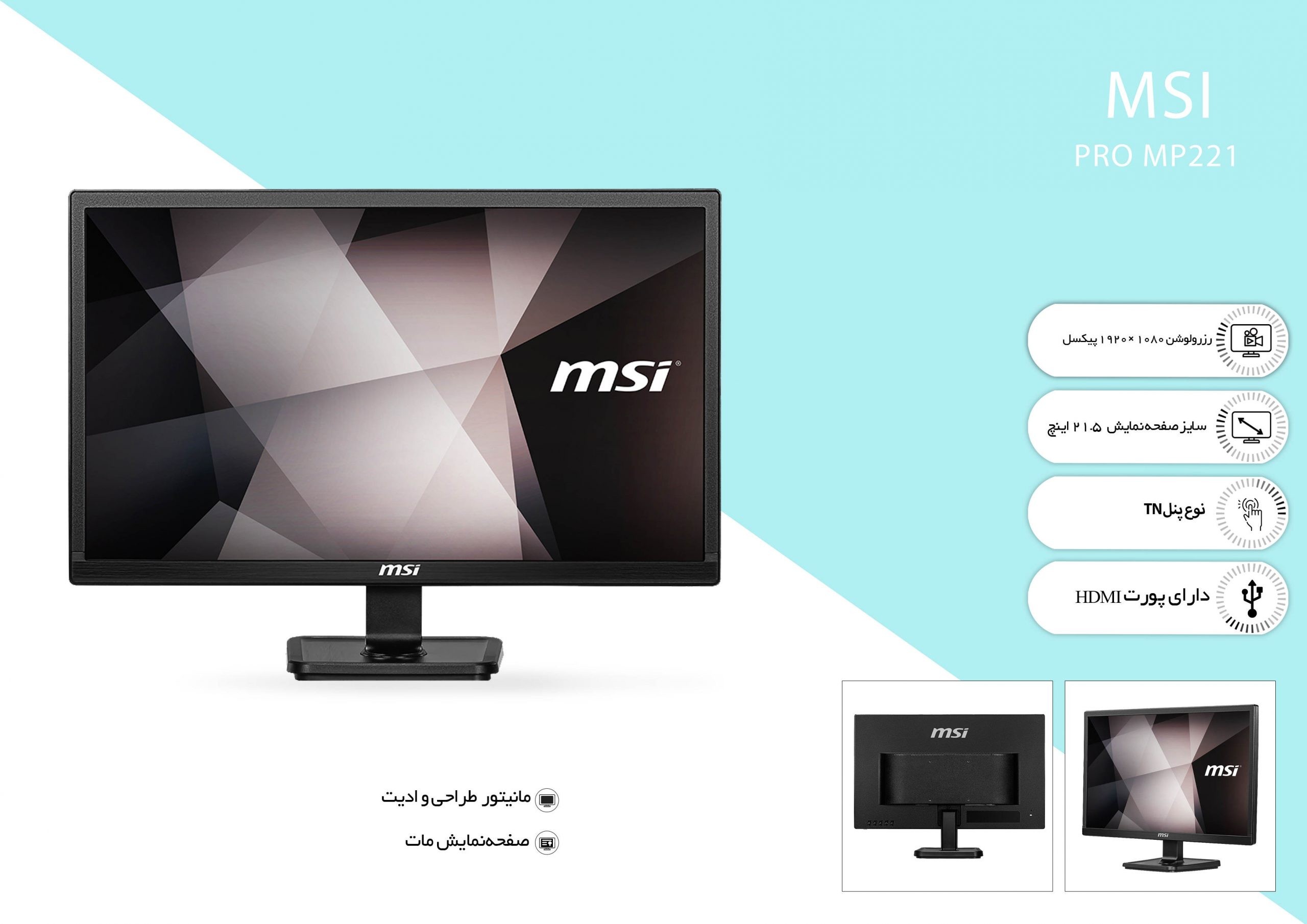 MSI PRO MP221 21.5 Inch Display Monitor