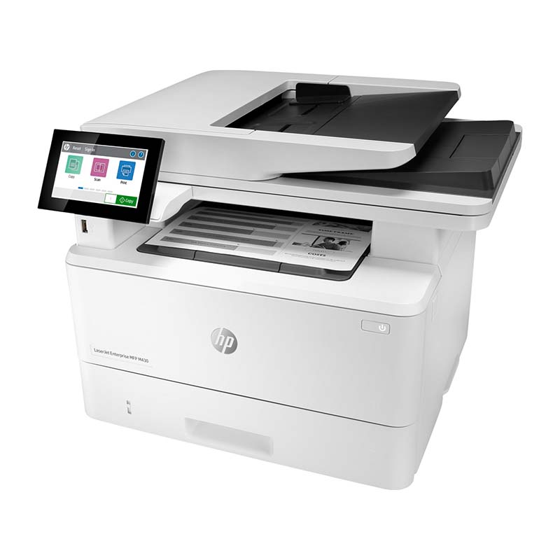 نمای کنار از پرینتر چند کاره لیزری اچ پی مدل mfp-m430f رنگ سفید