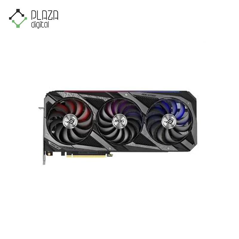 نمای رو به رو کارت گرافیک rog strix rtx 3090 o24g gddr6x ایسوس