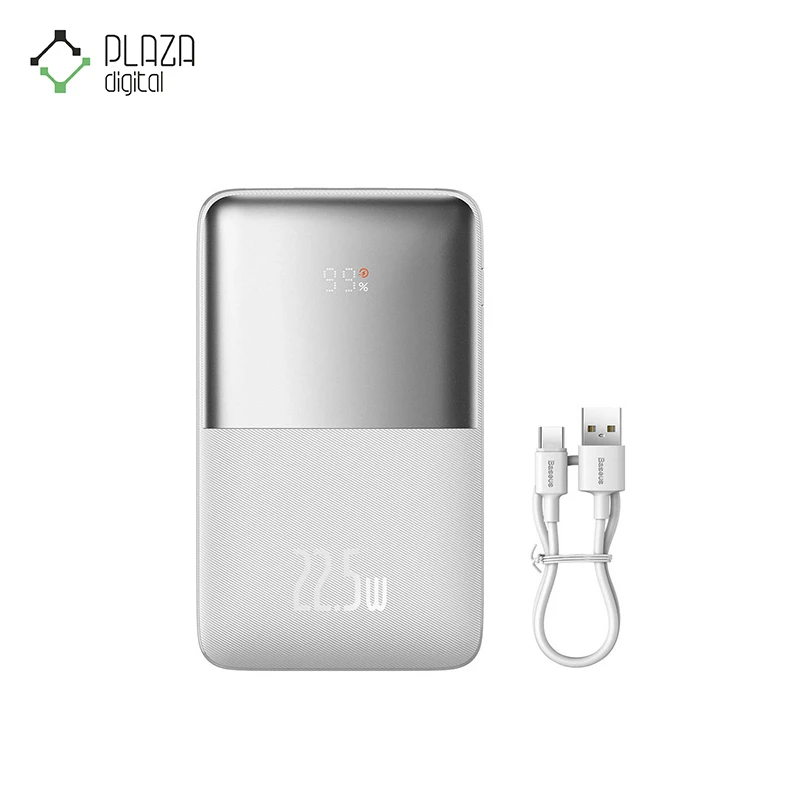 نمای با کابل پاور بانک بیسوس مدل 22.5w bipow pro ppbd030002 ظرفیت 20000mah