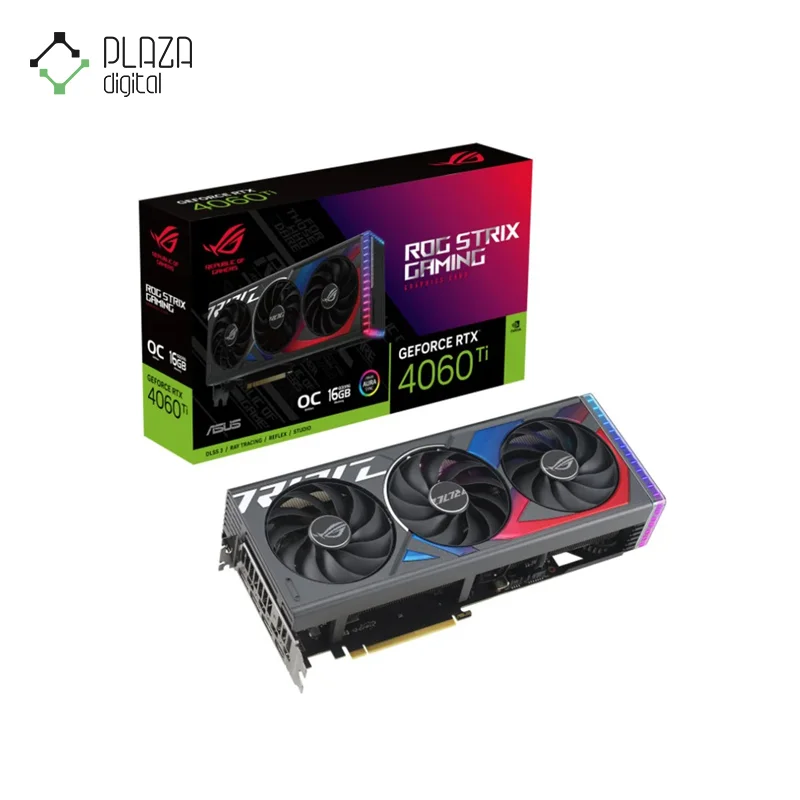 نمای اصلی کارت گرافیک ROG Strix GeForce RTX 4060 Ti OC Edition 16GB GDDR6 ایسوس