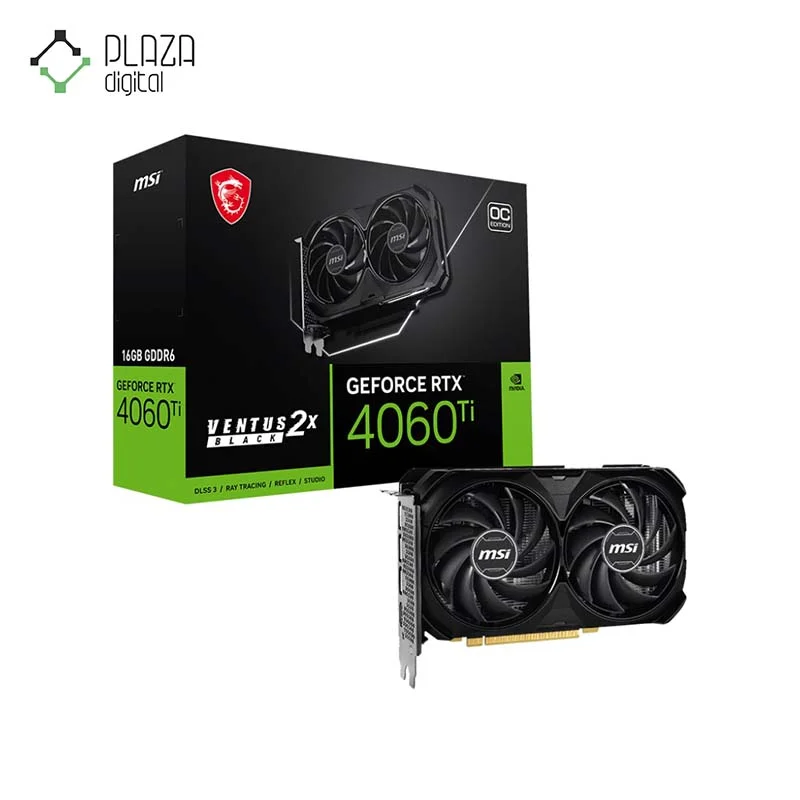 کارت گرافیک ام اس آی مدل GeForce RTX™ 4060 Ti VENTUS 2X BLACK 16G OC با حافظه 16 گیگابایت