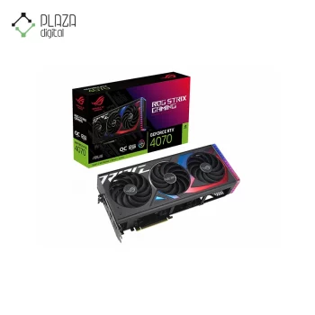 نمای اصلی کارت گرافیک rog strix GeForce rtx 4070 12gb gddr6x oc edition ایسوس