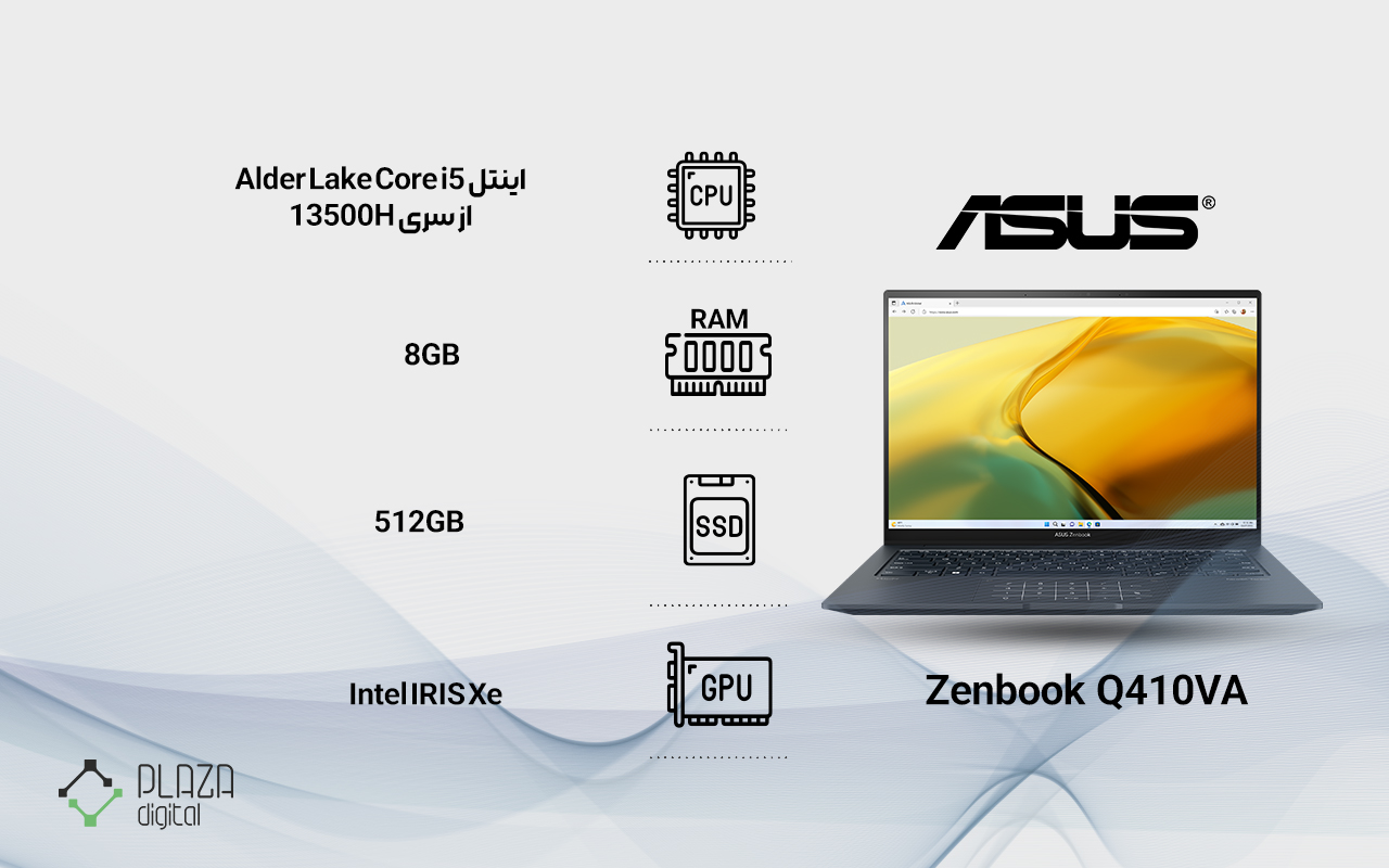 لپ تاپ 14 اینچی ایسوس Zenbook 14X OLED مدل Q410VA