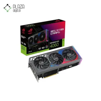 نمای اصلی کارت گرافیک ایسوس مدل rog strix geforce rtx 4060 oc edition 8gb gddr6 حافظه 8 گیگابایت