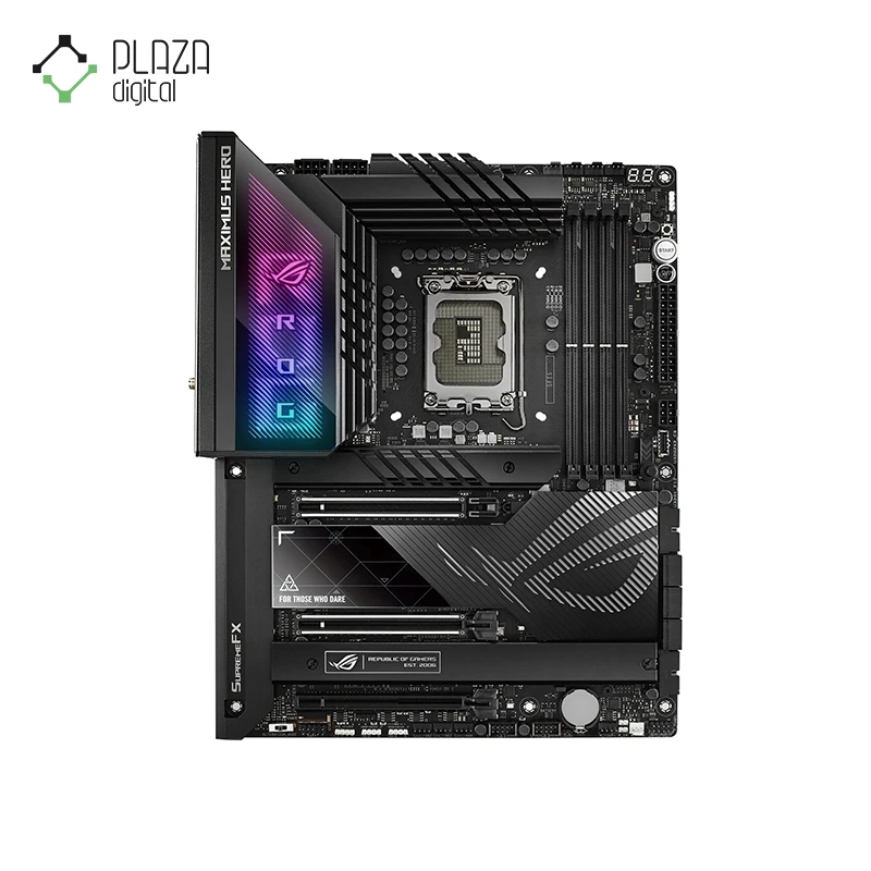 نمای رو به رو مادربرد ایسوس مدل rog strix maximusz790 hero wifi ddr5