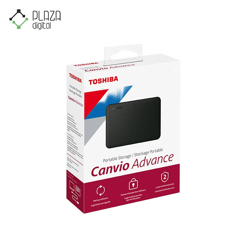 نمای جعبه ی هارددیسک اکسترنال توشیبا مدل Canvio Advance ظرفیت 4 ترابایت