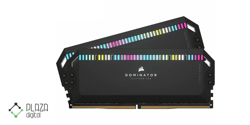 رم دسکتاپ DDR5 دو کاناله 5200 مگاهرتز CL40 کورسیر مدل Dominator Platinum RGB ظرفیت 64 گیگابایت