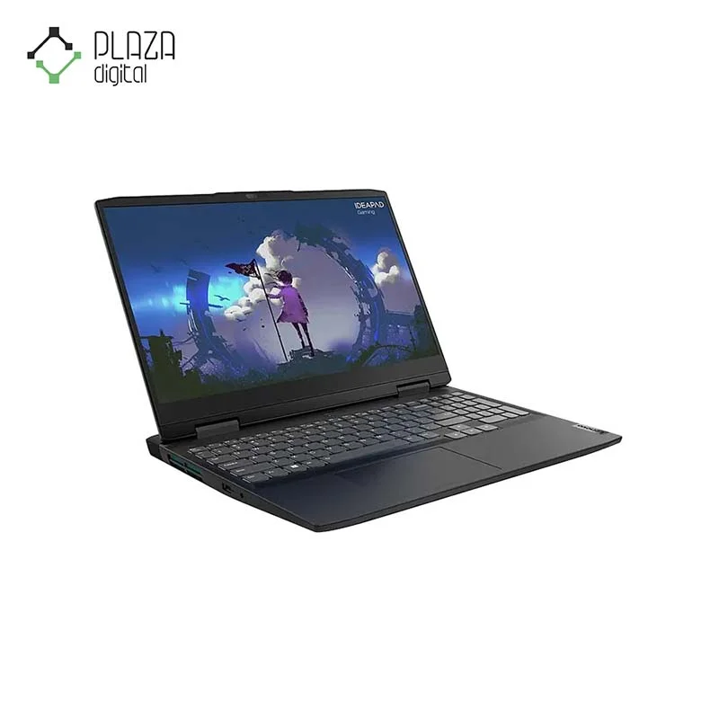 نمای سمت چپ لپ تاپ گیمینگ 16 اینچی لنوو IdeaPad مدل Gaming 3-QA رنگ خاکستری