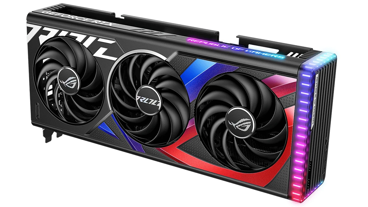 نورپردازی rgb کارت گرافیک ایسوس مدل ROG Strix GeForce RTX 4070 SUPER حافظه 12 گیگابایت