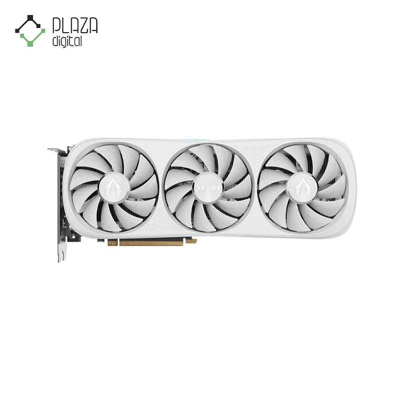 نمای رو به رو از فن های کارت گرافیک زوتاک مدل GAMING GeForce RTX 4080 SUPER Trinity OC White Edition GDDR6X حافظه 16 گیگابایت