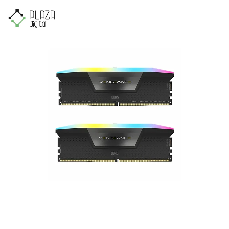 نمای کلی رم دسکتاپ ddr5 دو کاناله 6200 مگاهرتز cl36 کورسیر مدل vengeance rgb ظرفیت 32 گیگابایت