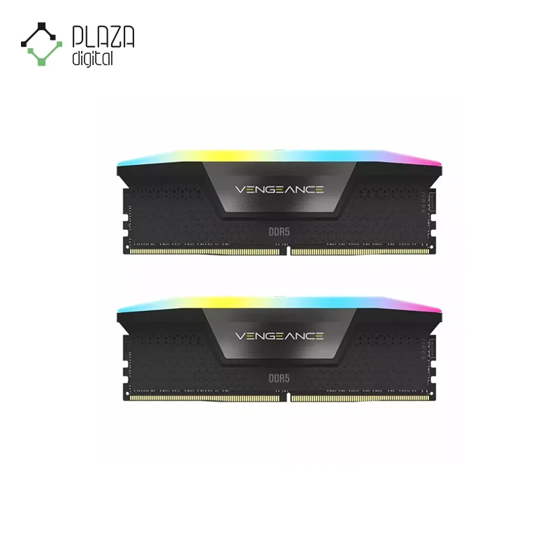 نمای اصلی رم دسکتاپ ddr5 دو کاناله 5600 مگاهرتز cl40 کورسیر مدل vengeance rgb ظرفیت 48 گیگابایت