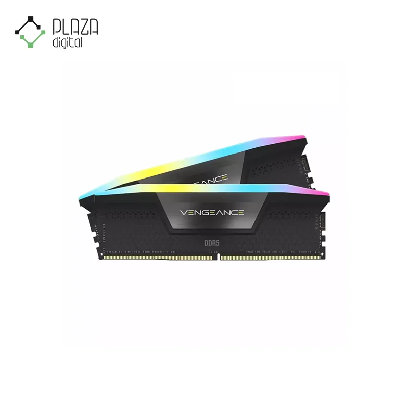 نمای کلی رم دسکتاپ ddr5 دو کاناله 5600 مگاهرتز cl40 کورسیر مدل vengeance rgb ظرفیت 48 گیگابایت