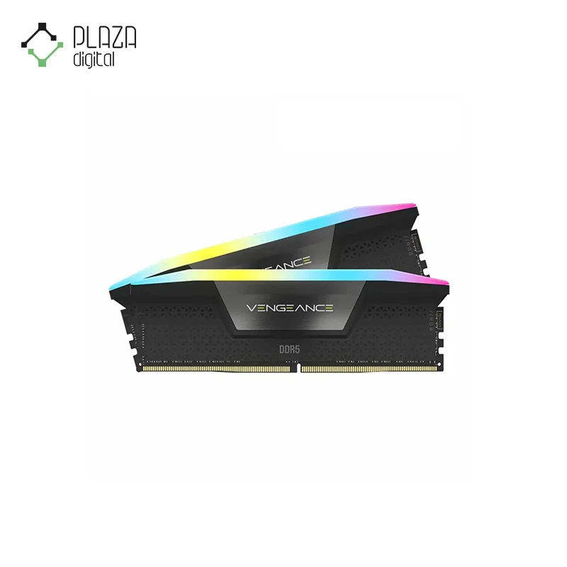 نمای کلی رم دسکتاپ ddr5 دو کاناله 5600 مگاهرتز cl40 کورسیر مدل vengeance rgb ظرفیت 64 گیگابایت